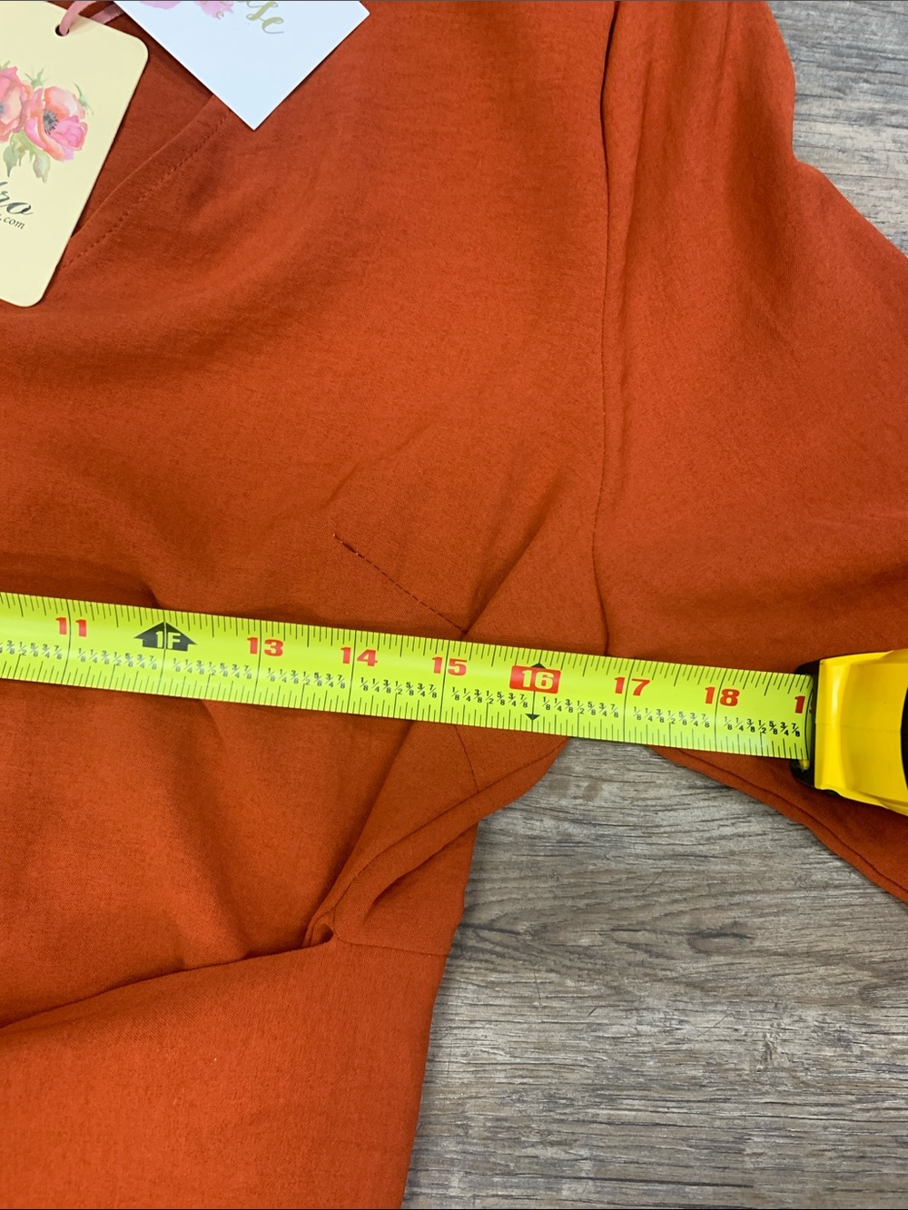 entro Burnt Orange Long Sleeve Tie-Waist Jumpsuit - Picture 4 of 4